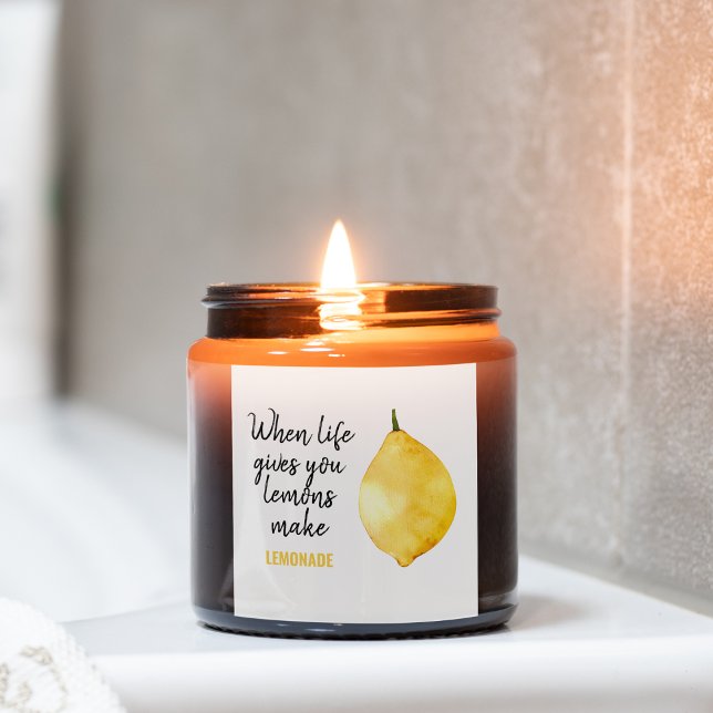 Modern Funny Lemon Yellow Zitat Quadratischer Aufkleber (Von Creator hochgeladen)