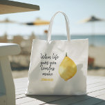 Modern Funny Lemon Yellow Zitat Tragetasche<br><div class="desc">Modern Funny Lemon Yellow Zitat</div>