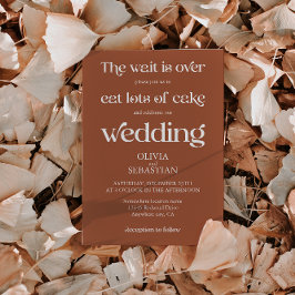 Modern Funny Minimalistisch Script Terracotta Wedd Einladung