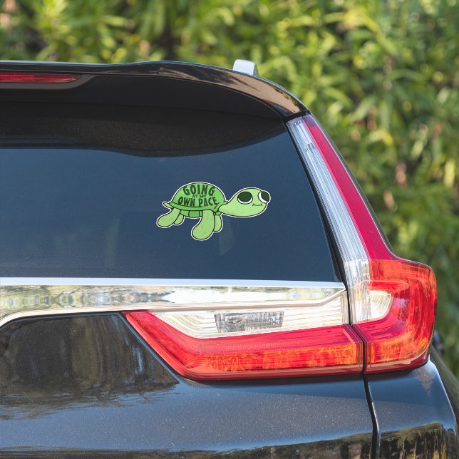 Modern Funny Tortoise Lover Zitat Grüner Text Aufkleber (Auto Seite)