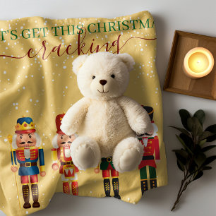 Modern Funny Unique Nutcracker Gold Weihnachten Sherpadecke