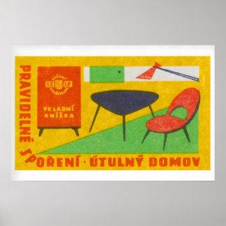 Modern Furniture - Matchbox Print - Czech Wall Art Poster