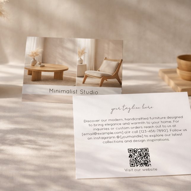 Modern Furniture Store Minimalist Interior Design  Visitenkarte (Von Creator hochgeladen)