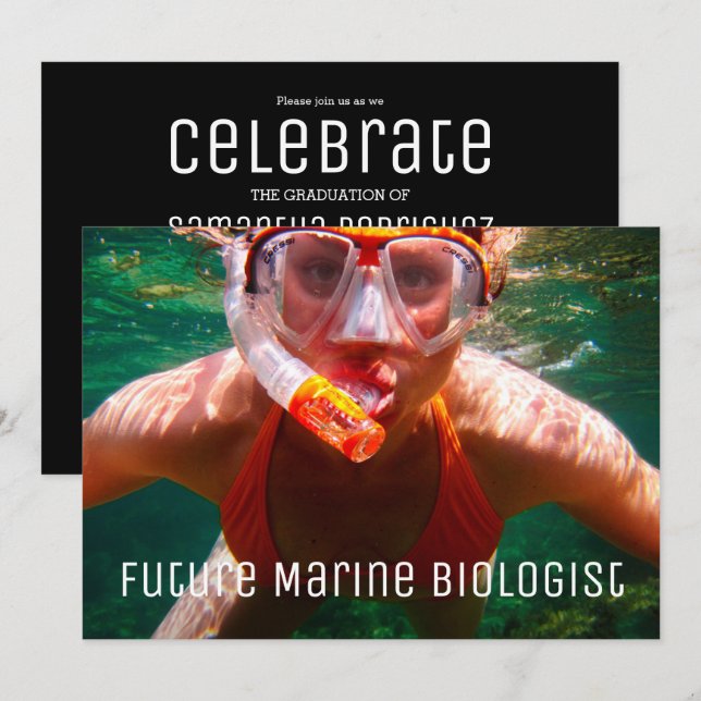 Modern Future Career Foto Abschluss Einladung (Vorne/Hinten)