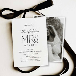 Modern Future Mrs Bridal Shower Photo Invitation  Einladung