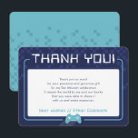 MODERN GAMING THANKS Bar Mitzvah navy aqua blue Dankeskarte<br><div class="desc">by kat massard >>> www.simplysweetPAPERIE.com <<< A simple design for your THANK YOU FLAT CARDS - to match your main invitations. Love the design, but would like to see some changes - another color scheme, product, add a photo or adapted for a different occasion - no worries simply contact me,...</div>