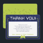 MODERN GAMING THANKS Bar Mitzvah navy blue lime Dankeskarte<br><div class="desc">by kat massard >>> www.simplysweetPAPERIE.com <<< A simple design for your THANK YOU FLAT CARDS - to match your main invitations. Love the design, but would like to see some changes - another color scheme, product, add a photo or adapted for a different occasion - no worries simply contact me,...</div>