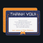 MODERN GAMING THANKS Bar Mitzvah navy blue orange Dankeskarte<br><div class="desc">by kat massard >>> www.simplysweetPAPERIE.com <<< A simple design for your THANK YOU FLAT CARDS - to match your main invitations. Love the design, but would like to see some changes - another color scheme, product, add a photo or adapted for a different occasion - no worries simply contact me,...</div>