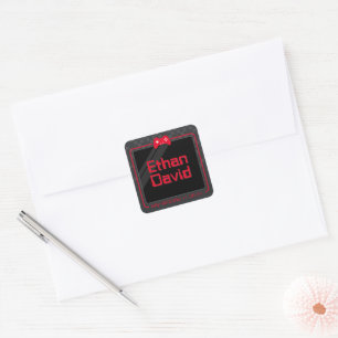 MODERN GAMING trendy coole Spaß rot schwarz Quadratischer Aufkleber