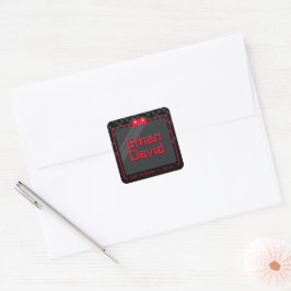 MODERN GAMING trendy coole Spaß schwarz rot Quadratischer Aufkleber