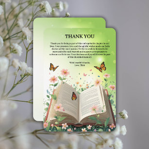 Modern Garden Storybook Floral Baby Dusche Dankeskarte