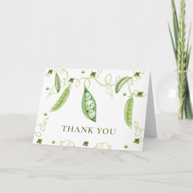 Modern Garden Sweet Pee in Pod Baby Dusche Dankeskarte (Vorderseite)