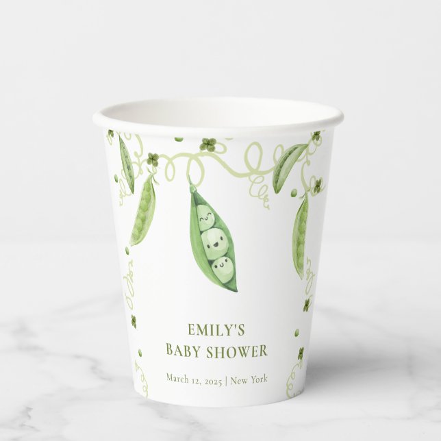 Modern Garden Sweet Pee in Pod Baby Dusche Pappbecher (Vorderseite)