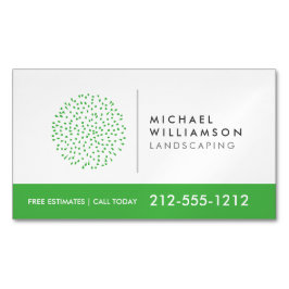 Modern Gardener Landscaping Shrub Logo auf Weiß Magnetische Visitenkarte