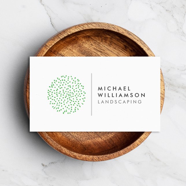 Modern Gardener Landscaping Shrub Logo auf Weiß Visitenkarte (Von Creator hochgeladen)