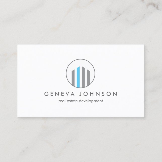 Modern Gebäude Logo für Real Anwesen, Realtors Visitenkarte (Vorderseite)