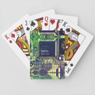Modern gedruckte Leiterplatten - Design Name Geeky Spielkarten
