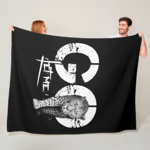 Modern GELASSEN ME GO Leopard Black Fleece Blanket