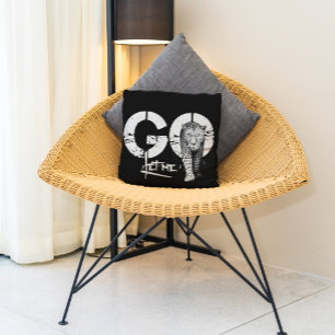 Modern GELASSEN ME GO Leopard Black THROW PILLOW Kissen