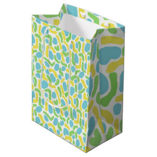 Modern Gelb, Limettengrün und Babyblau Abstract Mittlere Geschenktüte