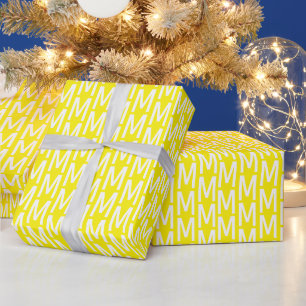 Modern gelb-weiß-Muster Geschenkpapier