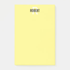 Modern gelbe Monogrammbezeichnung Post-it Klebezettel