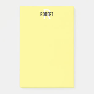 Modern gelbe Monogrammbezeichnung Post-it Klebezettel