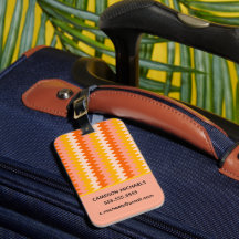 Modern gelbes, oranges und weißes Zick-Zack-Muster