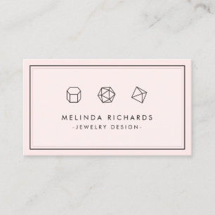 Modern Gemstone Trio Logo Juwelier Designer Rosa Visitenkarte