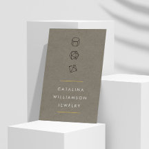 Modern Gemstone Trio Logo Vertical Khaki
