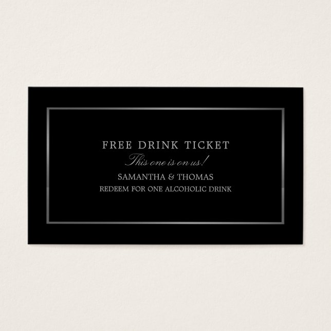 Modern & gemütlich, schwarz & silber, Gratis Drink (Vorderseite)
