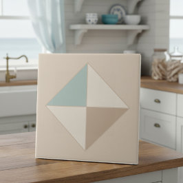 Modern Geometric Abstract Pat#4 Teal ID1192 Fliese