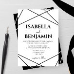 Modern Geometric Black and White Wedding Einladung<br><div class="desc">Make a bold and stylish statement with this modern geometric wedding invitation. Designed with intersecting black line accents and elegant typography, this invitation blends minimalism with architectural flair. The clean black and white color palette and structured layout create a timeless yet contemporary look that is perfect for couples who appreciate...</div>