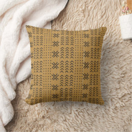 Modern Geometric Brown Mudcloth African Pattern Kissen