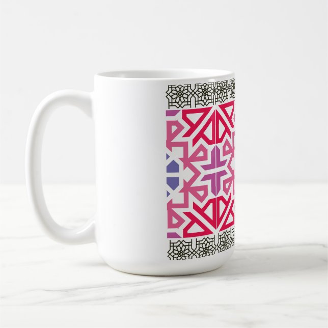 Modern Geometric colorful Boho Pattern Kaffeetasse (Links)
