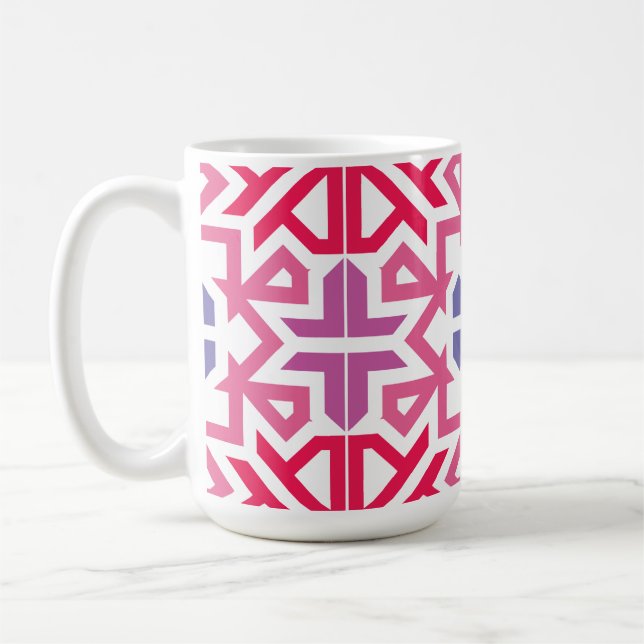 Modern Geometric colorful Boho Pattern Kaffeetasse (Links)