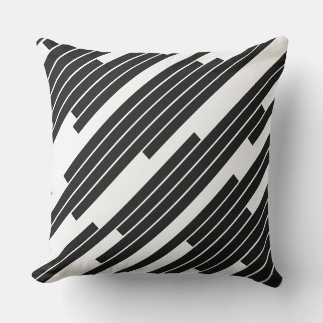Modern Geometric Diagonal Lines Decor  Kissen (Vorderseite)