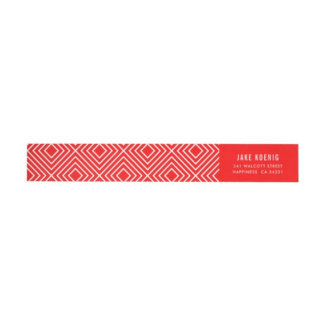 MODERN GEOMETRIC Diamantenmuster trendig fett rot (Person)