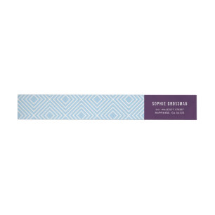 MODERN GEOMETRIC Diamantmuster Aubergine blau