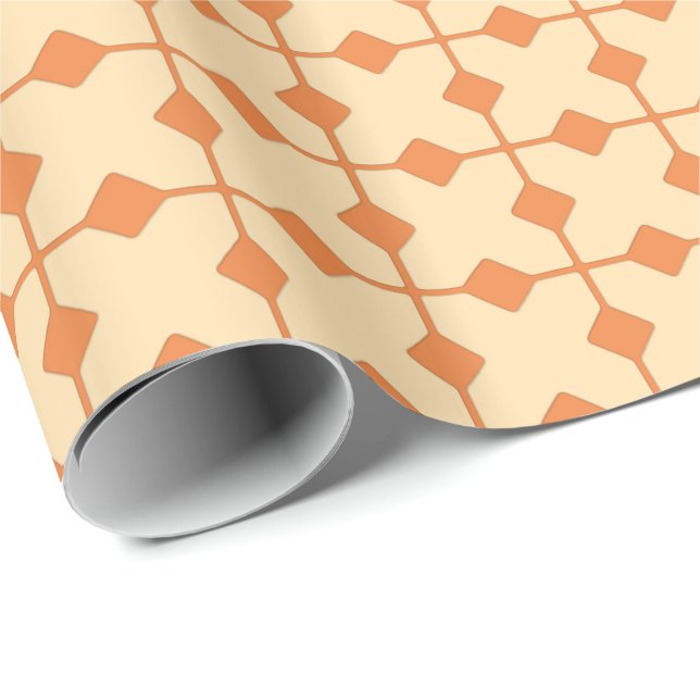 Modern Geometric, Diamonds - Mandarin orange Geschenkpapier (Rolleneckpunkt)