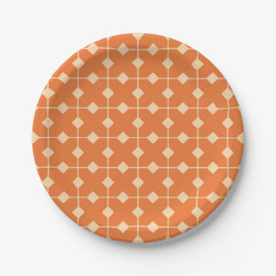 Modern Geometric, Diamonds - Mandarin orange Pappteller