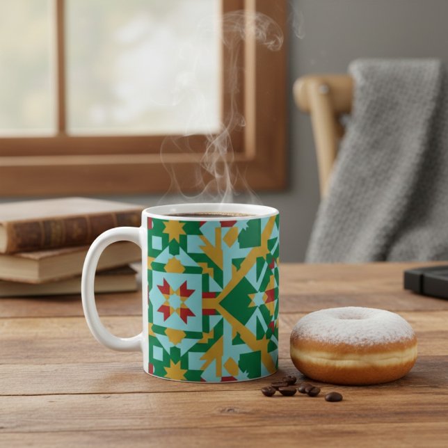 Modern Geometric Earth Tones Pattern Ceramic Coffe Kaffeetasse (Von Creator hochgeladen)