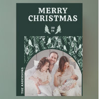 Modern Geometric Evergreen Bird