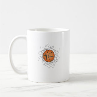 Modern Geometric Frame Basketball Art Mug Kaffeetasse