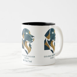 Modern Geometric Golden Retriever Mom Mug Custom Zweifarbige Tasse