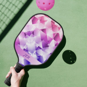Modern Geometric Gradient Pattern Monogrammed Pickleball Schläger