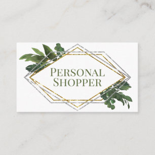 Modern Geometric Greenery Personal Shopper Visitenkarte