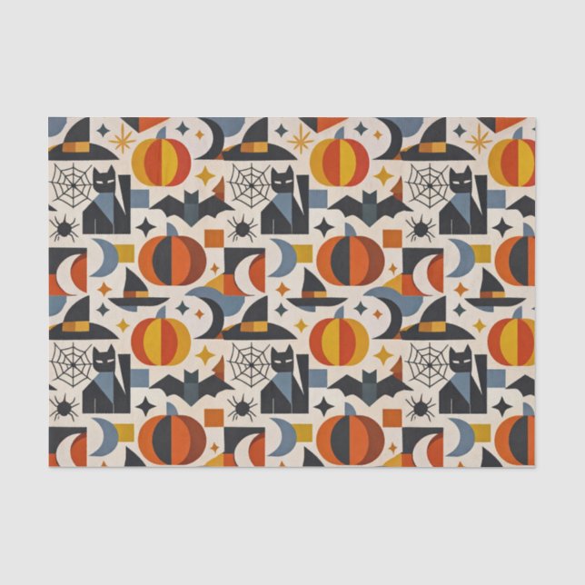 Modern Geometric Halloween Seidenpapier (Vorderseite)