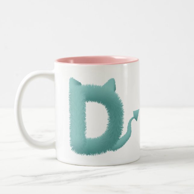 Modern Geometric Leaf Pattern Mug - Minimalist Win Zweifarbige Tasse (Links)