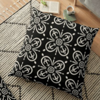 Modern Geometric Pattern Black White Fleur Du Lys